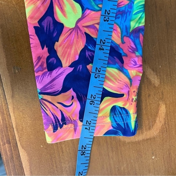 MOHIKU Hawaiian Floral Print Vibrant Color Leggings Womens M - Picture 3 of 7